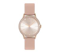 Spirit Womens Rose Gold Plated Pink Leather Strap Analogue Quartz Watch