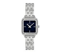 Spirit Womens Square Navy Dial Silver Plated Bracelet Analogue Quartz Watch