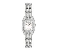 Spirit Womens Square Silver Stone Set Bracelet Analogue Quartz Watch