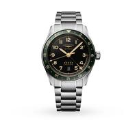 Longines Spirit Zulu Time Black Dial & Stainless Steel Bracelet Watch