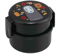 Spirited Away 2-Tier Round Bento Box with Folk (500ml) - Authentic Japanese Design - Microwave Safe - Black