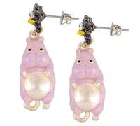 Spirited Away Earrings - Boh Mouse & Fly Bird Design | Palnart Poc x Studio Ghibli Collaboration | Handcrafted in Japan