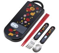 Spirited Away Utensil Set - Includes Reusable Fork, Spoon, Chopsticks and Carrying Case - Authentic Japanese Design - Durable, Dishwasher Safe- (Lanterns)