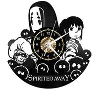 Spirited Away Vinyl Wall Clock Retro Atmosphere Silhouette Record Handmade Gift Cool Home Decor No Light 12 Inch,With LED Light
