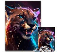 Spirited Cougar JigsawPuzzle 1000 Pieces for Adults Impossible Jigsaw Puzzles for Adults Family Activity, Brain Teaser, Home Decor, 50x75CM/19.68x29.52inch