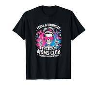Spirited Eccentric Mom Skeleton Messy Bun Design T-Shirt