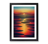 Spirited Sunset Framed Print | A2 Black Framed Wall Art | Ready to Hang | Modern Landscape Picture | Living Room Bedroom Lounge Office