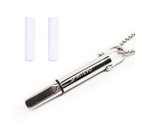 SpiritEvo Breathing Necklace with Velvet Bag, Breathwork Tool, Mindfulness Breathe Necklace Accessories Gifts for Natural Calm & Stress Relief, Silver