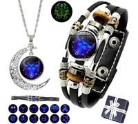 Spiritio Zodiac Leather Bracelet,Zodiac Signs Spirit Bracelet,SpiriletBracelet Zodiac Manifestation,Adjustable 12 ConstellationBracelet,Multilayer Constellation Zodiac LeatherBracelet (Taurus)