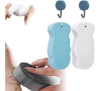 Spirittion/Naivetu Magic Exfoliating Bath Sponge, Berosely Radiant Skin Sponge, Magic 3D Super Soft Exfoliating Bath Sponges, Highly Absorbent Design, Great for Adults and Children (Blue&White)