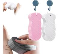 Spirittion/Naivetu Magic Exfoliating Bath Sponge, Berosely Radiant Skin Sponge, Magic 3D Super Soft Exfoliating Bath Sponges, Highly Absorbent Design, Great for Adults and Children (Pink&White)