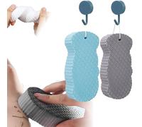 Spirittion/Naivetu Magic Exfoliating Bath Sponge, Berosely Radiant Skin Sponge, Magic 3D Super Soft Exfoliating Bath Sponges, Highly Absorbent Design, Great for Adults and Children (Blue&Gray)