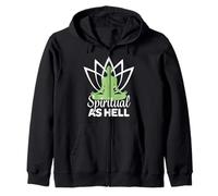 Spiritual As Hell Meditation Yoga Namaste Relaxation Lotus Zip Hoodie