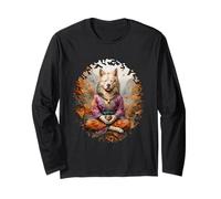 Spiritual Dog meditate in an autum forest 1 - Fan Fun Long Sleeve T-Shirt