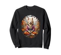 Spiritual Dog meditate in an autum forest 1 - Fan Fun Sweatshirt