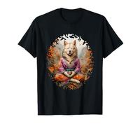 Spiritual Dog meditate in an autum forest 1 - Fan Fun T-Shirt