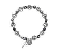 Spiritual Fashionable Cross Sturdy Alloy Hand Chain Stylish Bangle For Believers Prayer And Daily Use Handmade