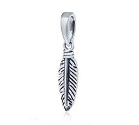 Spiritual Feather Pendant Charms Fits Pandora Necklace Bracelet, Vintage 925 Sterling Silver Dangle Bird Feather Beads, Gifts for Friend/Sister/Best Mom/Grandma