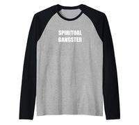 Spiritual Gangster Raglan Baseball Tee, Men, Black/Athletic Heather, X-Large