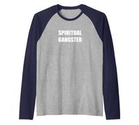 Spiritual Gangster Raglan Baseball Tee, Men, Navy Blue/Athletic Heather, XX-Large