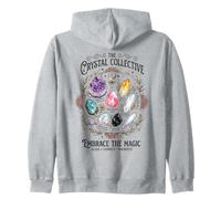 Spiritual Healing Crystals Illustration Magic Manifest Zip Hoodie
