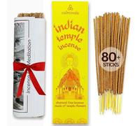 Spiritual Indian Temple Incense Sticks for Calm - 80-Pack, Charcoal Free