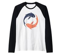 Spiritual Koi Yin Yang: Flowing Harmony Design Raglan Baseball Tee