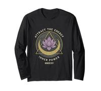 Spiritual Lotus & Moon Design for Positive Energy Long Sleeve T-Shirt