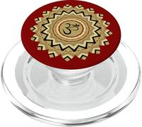 Spiritual Mandala Yoga Om Symbol Tribal Tan Rust Earth Tones PopSockets PopGrip for MagSafe