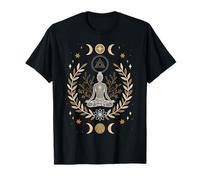 Spiritual Meditation Cosmic's Moon Wreath Yoga Boho T-Shirt