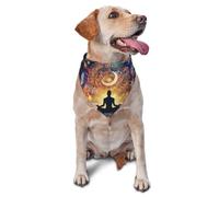 Spiritual Meditation On Cosmic Symbols Printed Graphic Pet Triangle Scarf For Dogs & Cats, Adjustable Cute Pet Bandana For & Photo Shoots