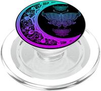 Spiritual Moon Butterfly Boho Yoga Art Psychedelic Mandala PopSockets PopGrip for MagSafe