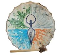 Spiritual Music Drum - Ethnic Sound Healing Drum, Portable Leather Patch, Sturdy Ergonomic Comfort Grip | Sacred Rhythm Instrument for Relaxation Sesium Singing Ceremonies