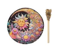 Spiritual Music Drums | Shamanic Percussion Instrument | Shamanic Drum, Shamanic Musical Toolset, Spiritual Music Supplies For Home, Native Hand Drum, Ritual Drum With Gavel