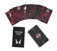 Spiritual Oracle Cards, Red Tarot Deck, 10.7X6cm Vintage Astrology Adventure For Positive Affirmation Daily Fortune Telling Mystical Accessory Awakening Equipment Esoteric Insight Component Set