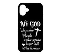 Spiritual Quote Waymaker Miracle Worker Light in Darkness Case for iPhone 16 Plus