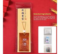 Spiritual Salt Pouch Necklace Embroidered Spiritual Salt with Sachet for Money Health Love Safety Handmade Cloth Sachet 60x25mm Yellow Purple Pink Orange Wine Red Green (Wine red)