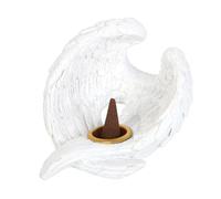 Spiritual Sanctuary Decor: Angel Wing Resin Incense Cone Burner - Heartwarming Positivity Home Fragrance & Serenity Symbol Ornament
