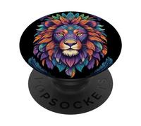 Spiritual Totem Animal Lion Aesthetic Power Animal Lion Mandala PopSockets Adhesive PopGrip