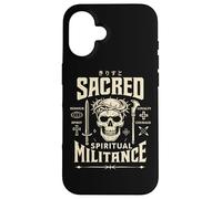 Spiritual Warfare Christian Gothic Skull Jesus Warrior Art Case for iPhone 16