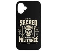 Spiritual Warfare Christian Gothic Skull Jesus Warrior Art Case for iPhone 16 Plus