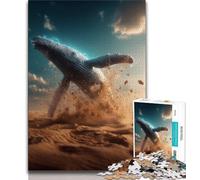 Spiritual Whale 1000 Piece Jigsaw Puzzles for Adults,Learning Educational Toys Family Games with Matching Poster And Trivia Sheet 50x75cm