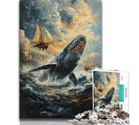 Spiritual Whale 1000 Piece Jigsaw Puzzles for Teenagers,Challenging Game Gifts for Is Ideal As A Gift for The Whole Family (50x75cm)
