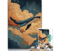 Spiritual Whale Jigsaw Puzzles for Adults,Help The Brain Exercise Addictive Toys to Cultivate Patience Parent-child Interaction 50x75cm