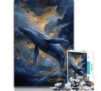 Spiritual Whale Jigsaw Puzzles for Teenagers,Decompressing Intellectual Educational Toy Suitable for Desktop Decoration (50x75cm)