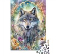 Spiritual Wolf 1000-Piece Puzzle for Adults, 52x38cm/1000pcs, White Pieces for Organised Sorting; for An Enjoyable Break at The Table