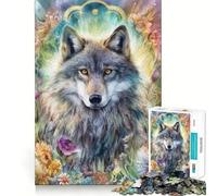 Spiritual Wolf 1000 Pieces Jigsaw Puzzles for Teenagers Boost Memory Stress Release Premium Cut Cherished Gift 38x52cm