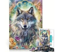 Spiritual Wolf 1000 Pieces Jigsaw Puzzles for Teenagers Mind Skill Toy Leisure Fun Design Assembly Elegant Gift 50x75cm