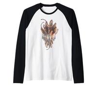 Spiritual Wolf Dreamcatcher Feather Mystical Boho Design Raglan Baseball Tee