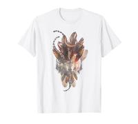 Spiritual Wolf Dreamcatcher Feather Mystical Boho Design T-Shirt